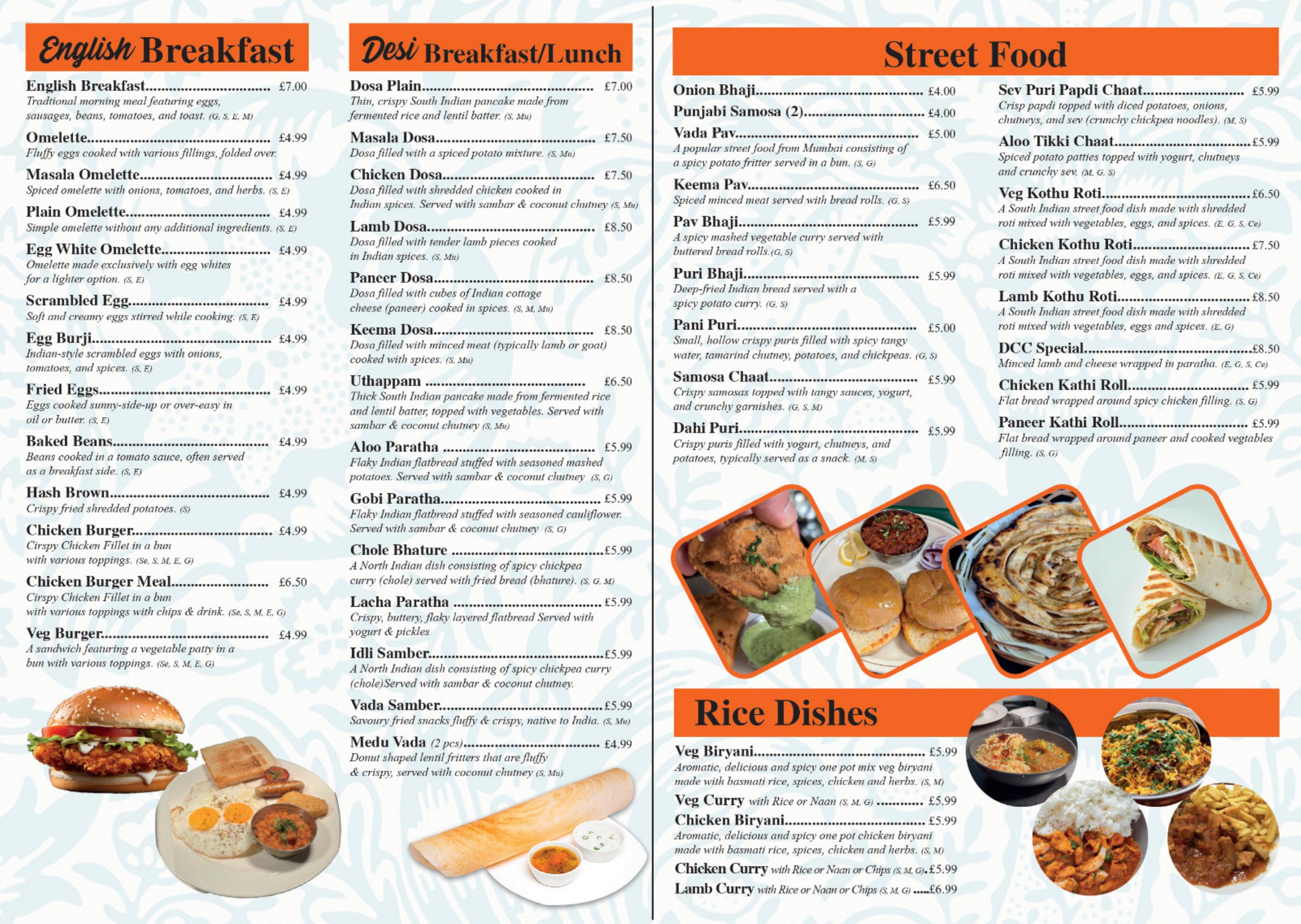 Delhi Chaat N Cafe Salford menu, page 2